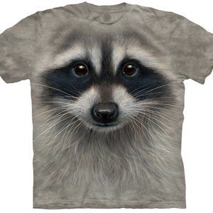 Raccoon Face Bandit Masked City Life Coon Gray Animal Mountain T-Shirt S-2X